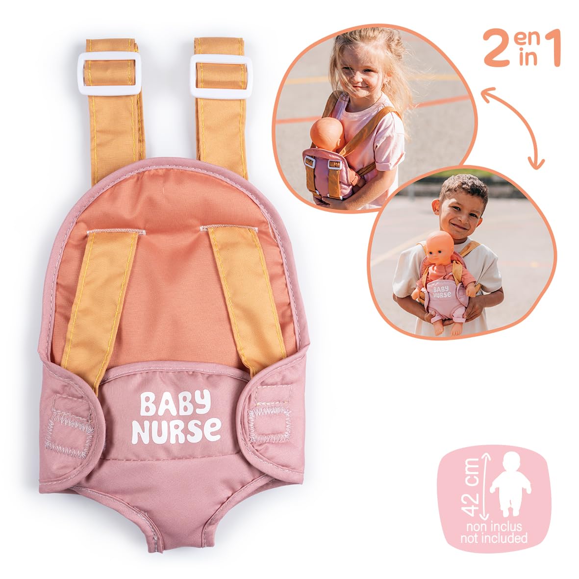 smoby-baby-nurse-puppen-tragesitz-rosa-bis-42-cm image 2