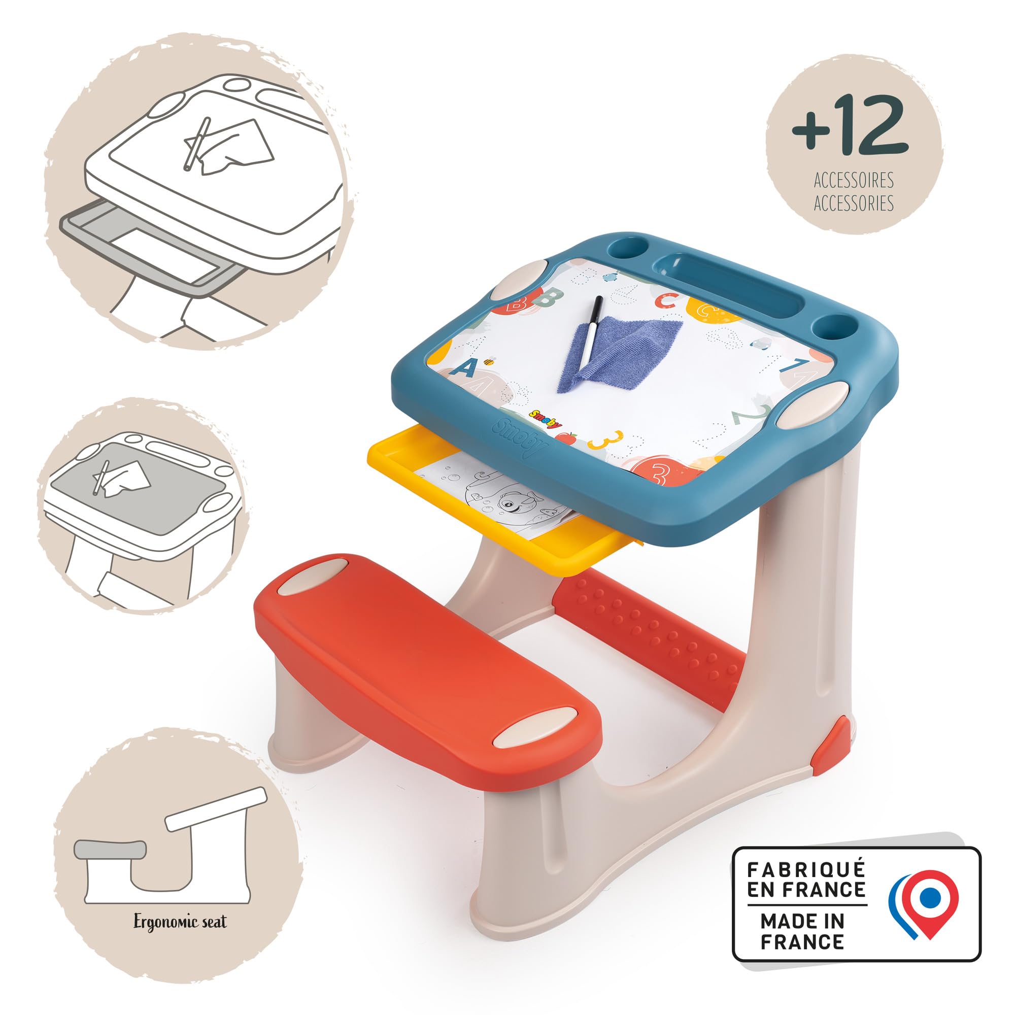 smoby-magisches-pult-kinderschreibtisch-mit-schublade image 4