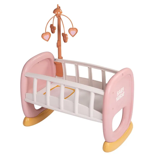 smoby-baby-nurse-puppenwiege-mit-mobile-rosa-bis-42-cm image 1
