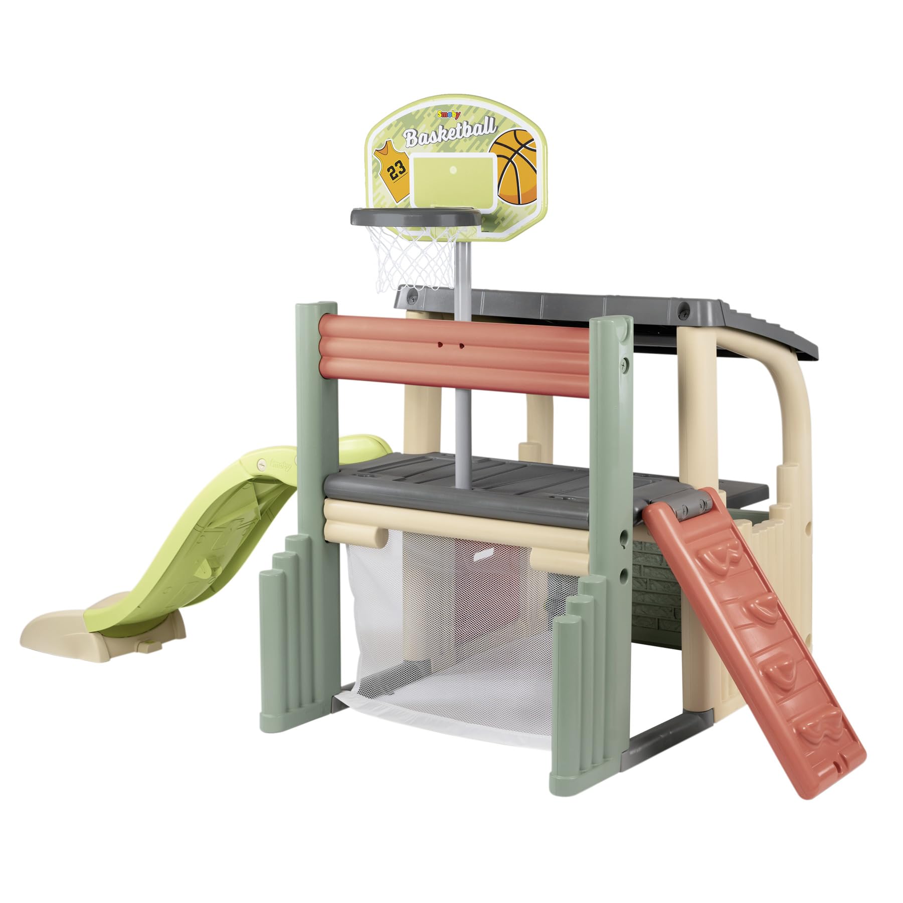 smoby-life-fun-center-spielhaus-rutsche-recycled-sport-284cm image 1