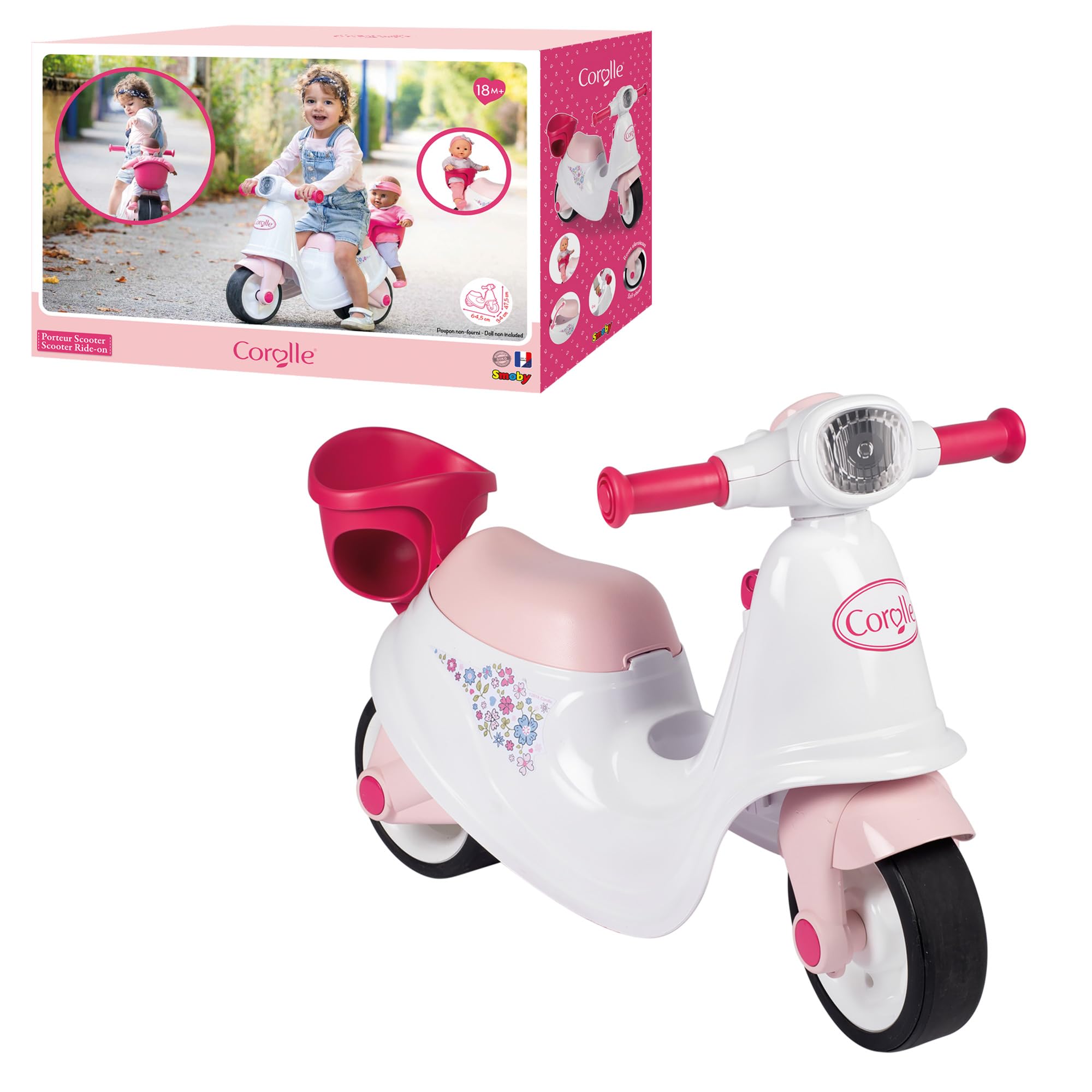 smoby-life-corolle-721002-scooter-roller-mit-puppenablage image 1