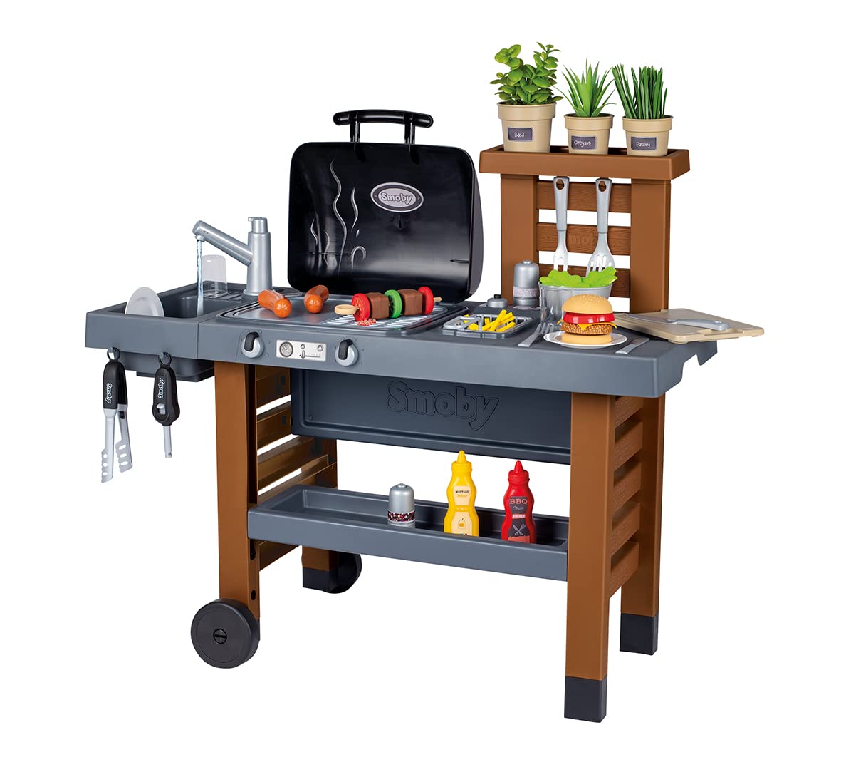 smoby-tefal-outdoor-gartenspielk-che-mit-grill-und-zubeh-r image 1