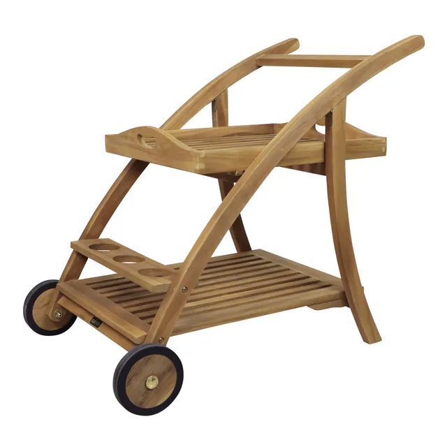 axi-adi-servierwagen-teak-rollen-tablett-flaschenhalter image 1