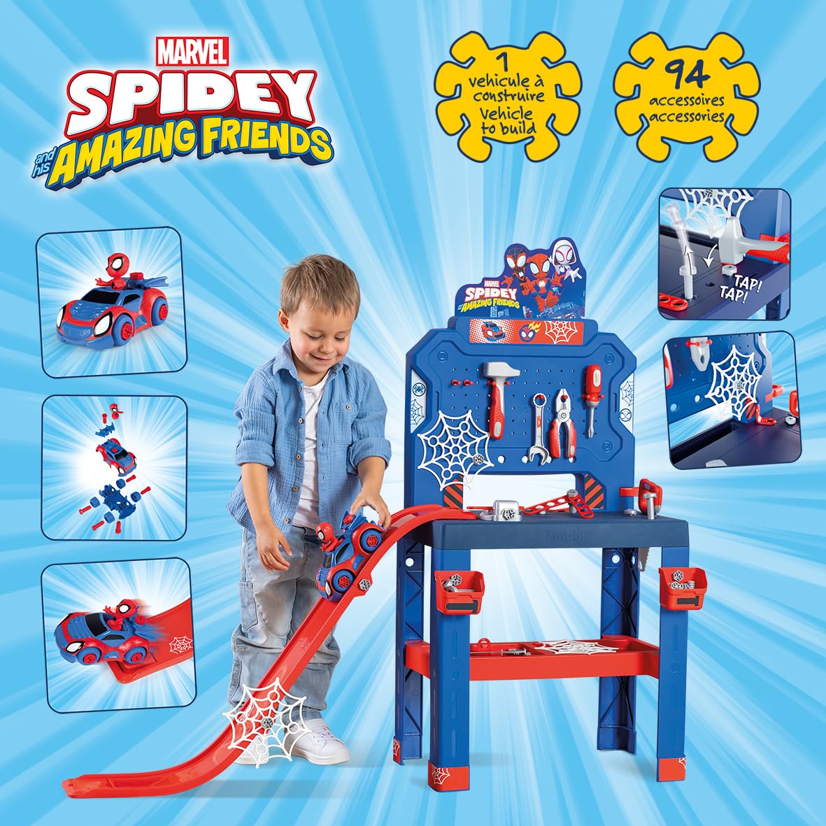 smoby-spidey-werkbank-spielwerkbank-94-tlg-mit-rampe-ab-3-j image 2