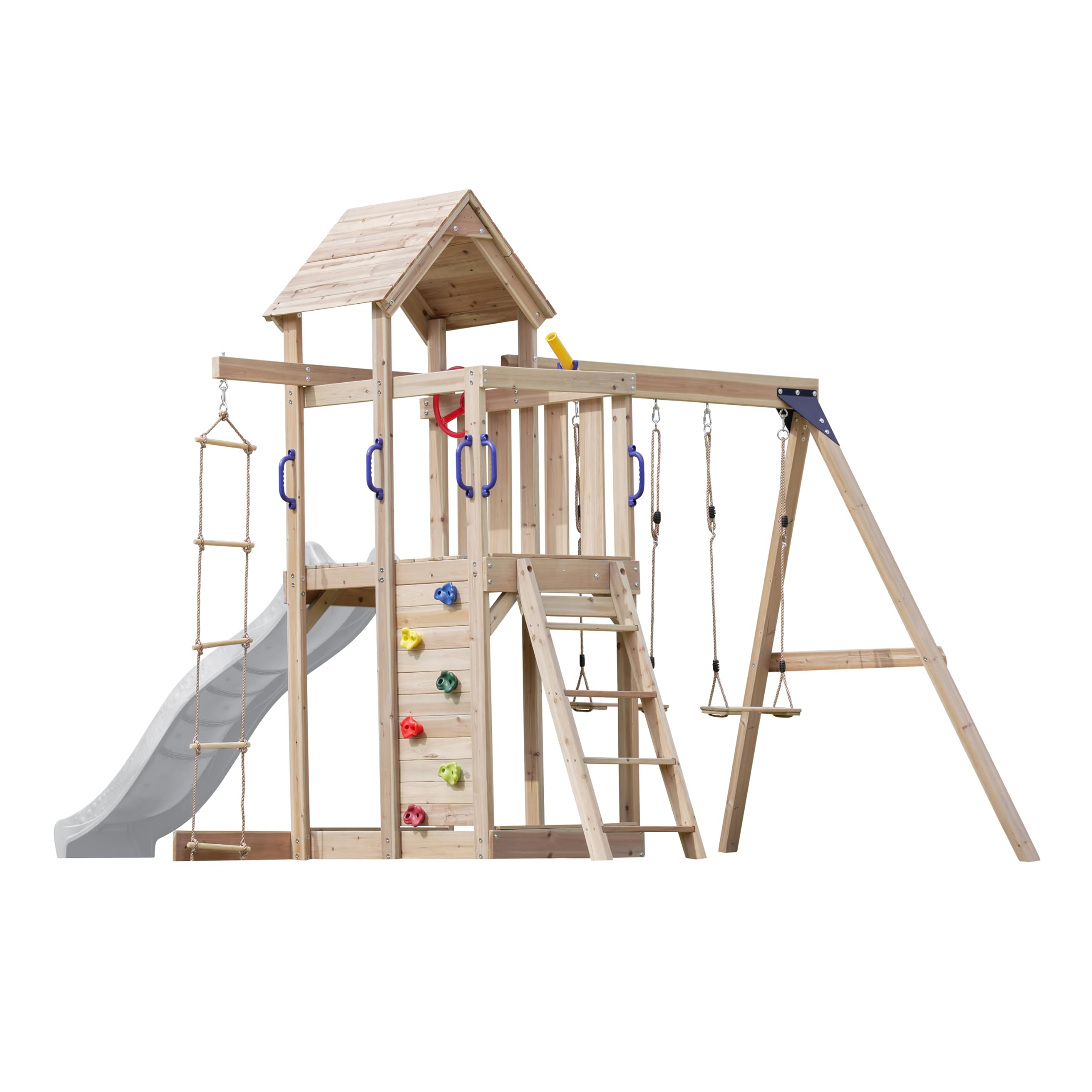 axi-moos-spielturm-holz-wei-mit-rutsche-schaukel image 6