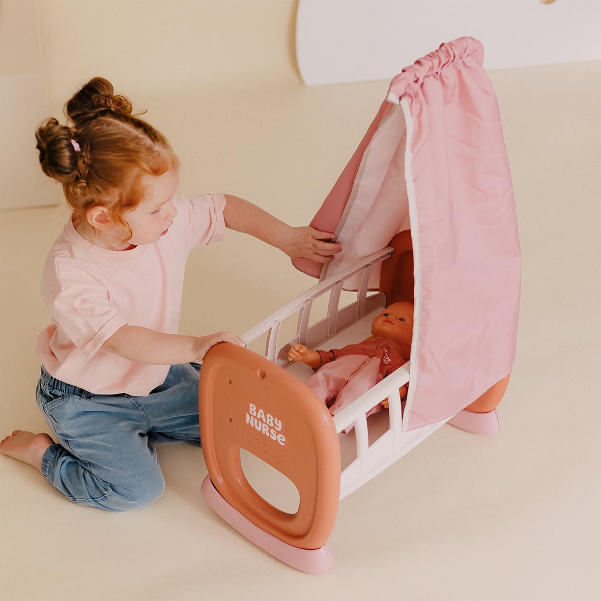 smoby-baby-nurse-puppenwiege-42-cm-mit-himmel image 4