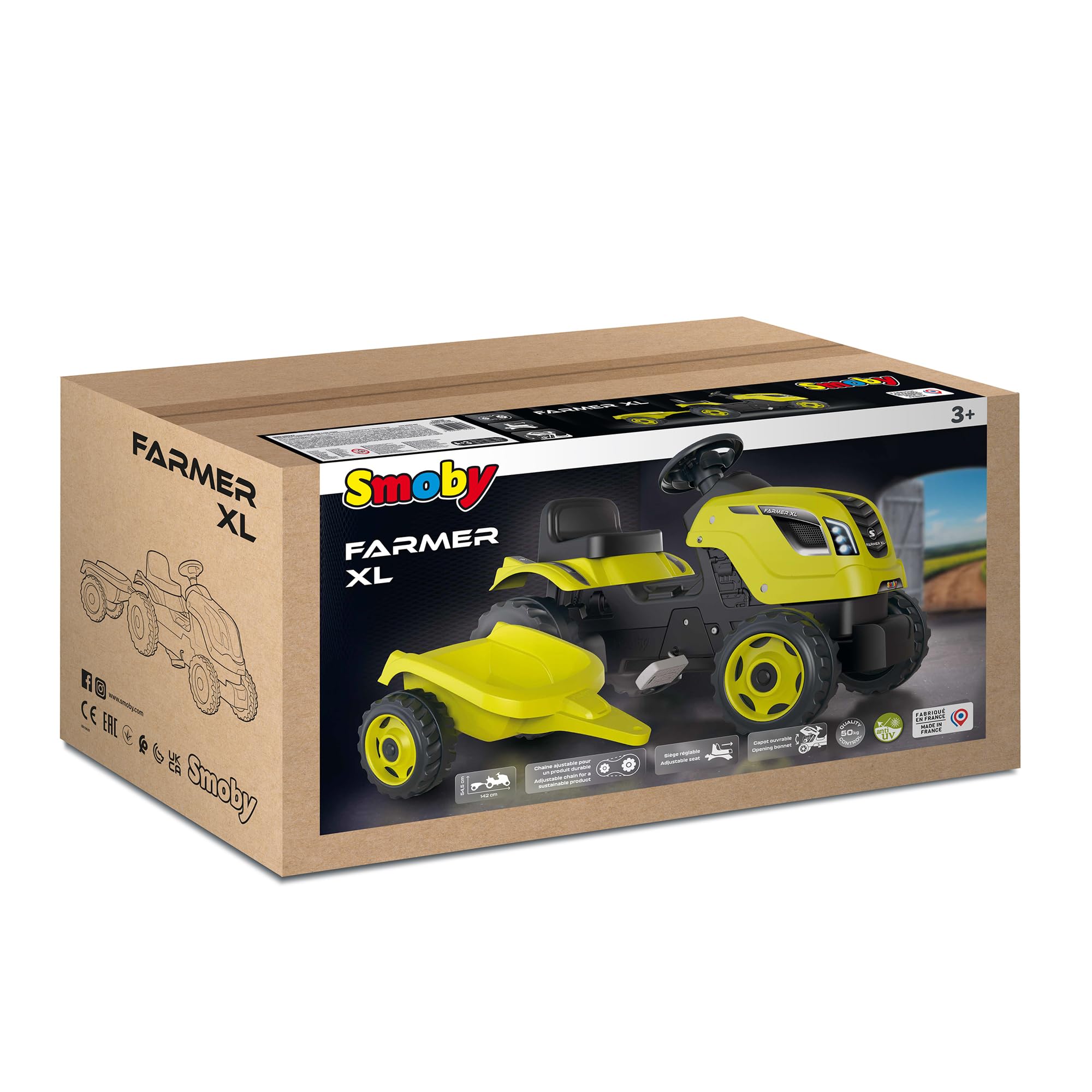 smoby-claas-farmer-xl-trettraktor-mit-anh-nger-hupe-gr-n image 5