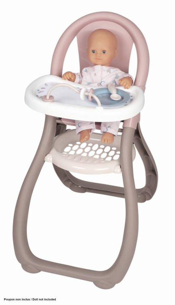 smoby-baby-nurse-puppen-hochstuhl-rosa-mit-teller-und-l-ffel image 8