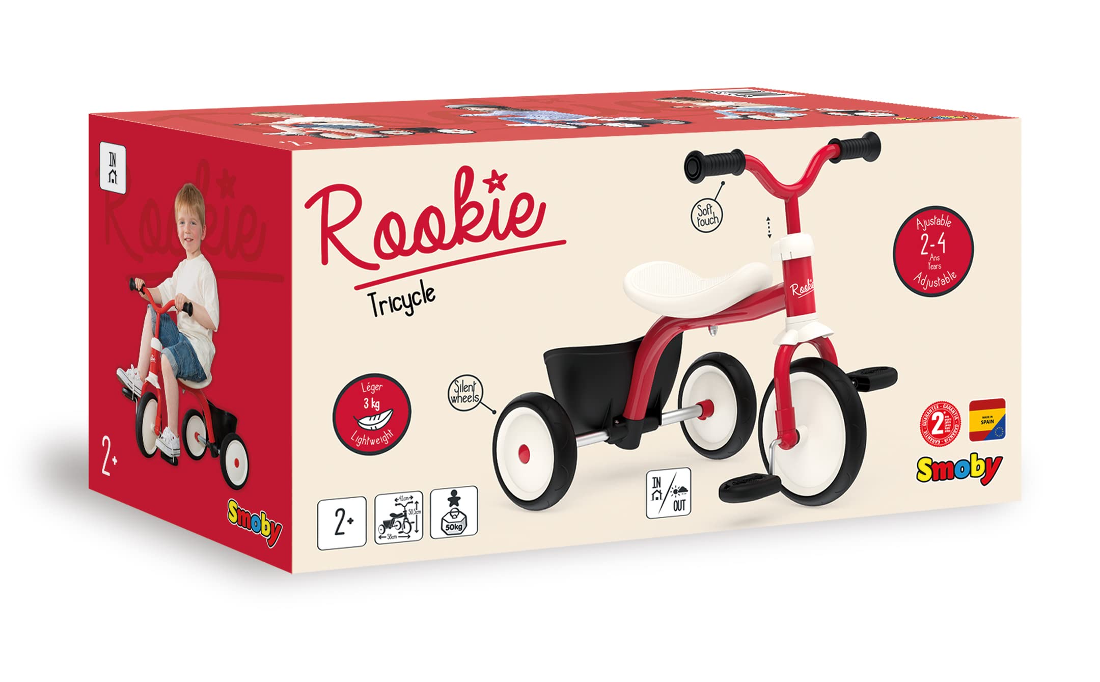 smoby-life-rookie-dreirad-rot-ab-2-jahren-metallrahmen image 7