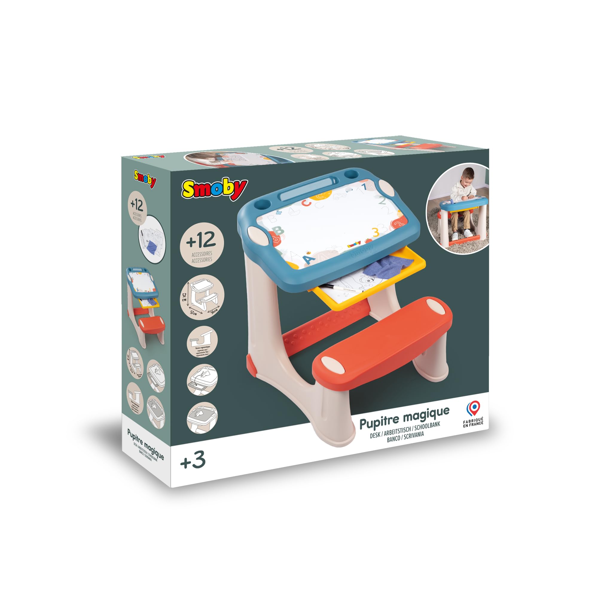 smoby-magisches-pult-kinderschreibtisch-mit-schublade image 6