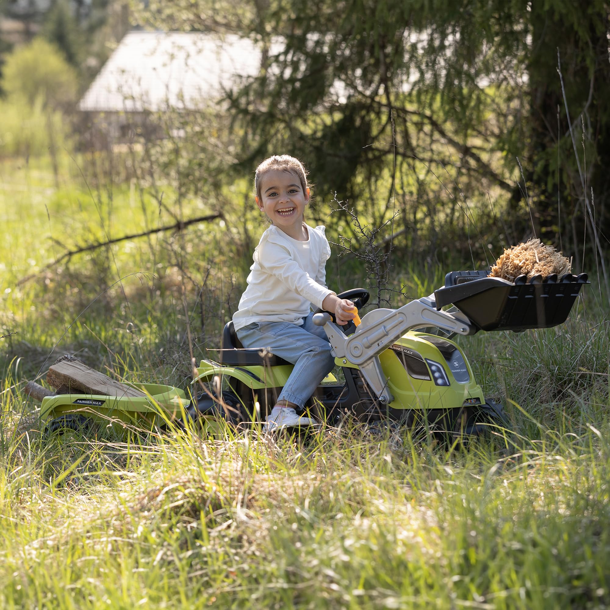 smoby-claas-traktor-farmer-max-trettraktor-mit-anh-nger image 5